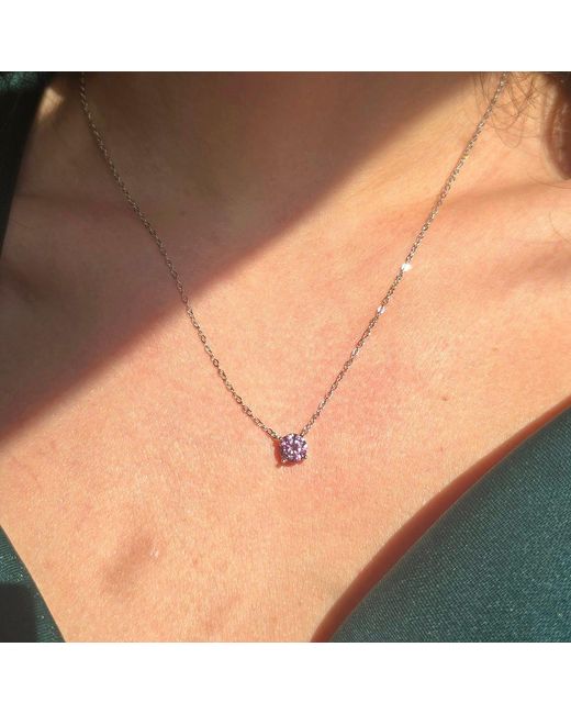Harfi Pink Tourmaline Moissanite Crystal Necklace