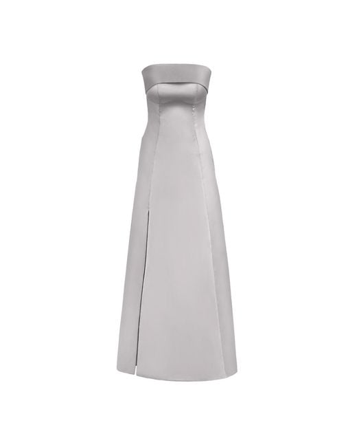 Anse Victorin Gray Irena Silk Dress