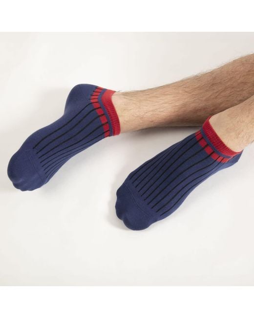 Peper Harow - Made in England Blue Old School Trainer Socks Bundle for men