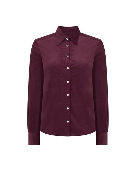 Really Wild Clothing Purple Spencer Stretch Corduroy Shirt
