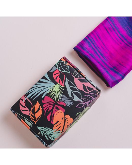 Silk and Bears Purple Fuchsia & Brushstroke Silk Scarf – Hand-Dyed Mulberry Silk Shawl, Lightweight Elegant Wrap