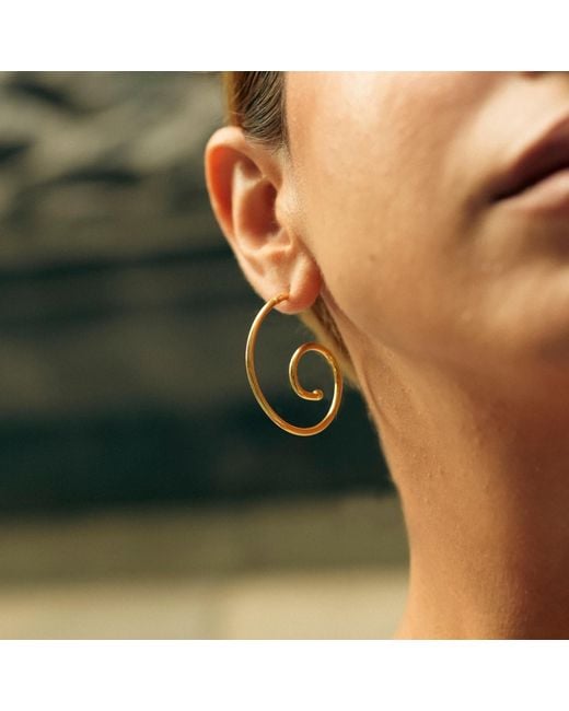 Spero London Metallic Spiral Sterling Stud Earrings