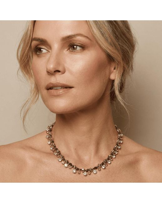 Otazu Metallic Classic Crystal Necklace