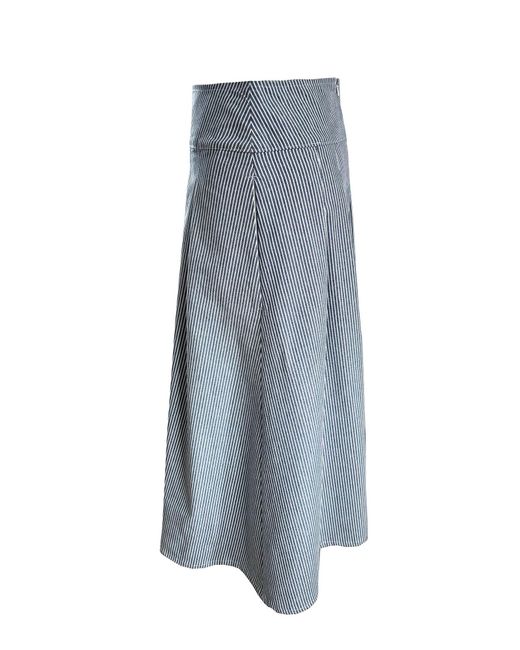 The Well Worn Blue The Dune Skirt – Chambray Ticking Stripe