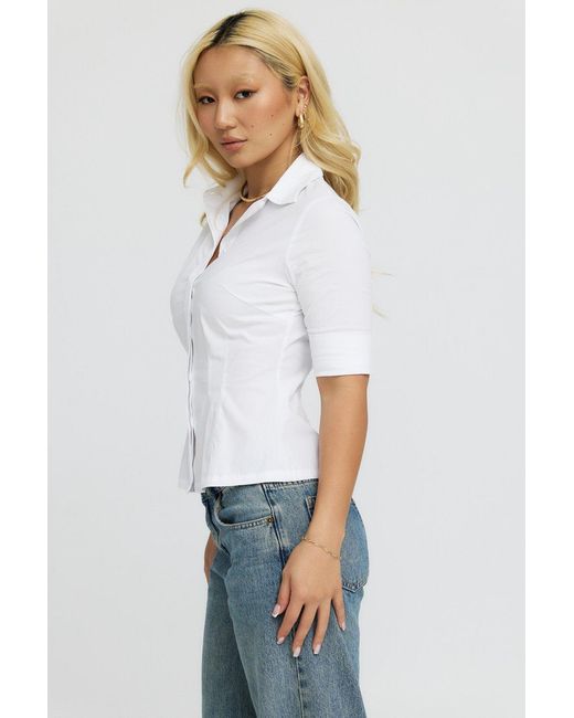 Why Mary Blue The Kate Short Sleeve Cotton Shirt Blouse