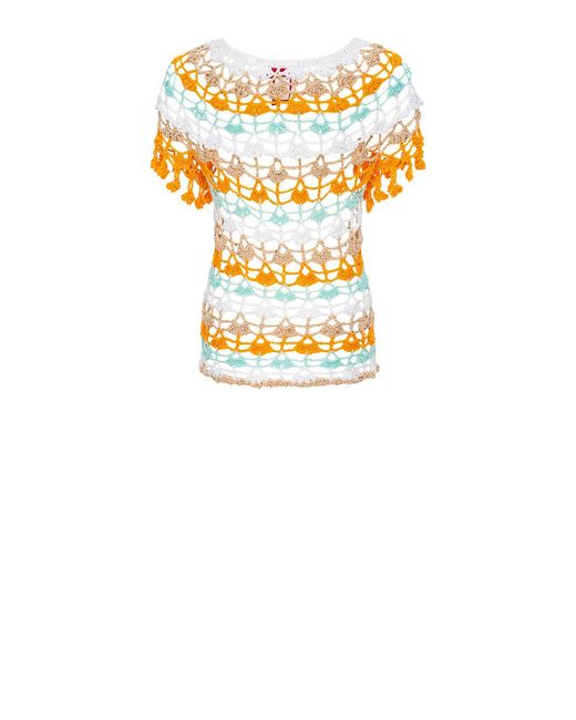 Andreeva Multicolor Bird Of Paradise Handmade Crochet Top