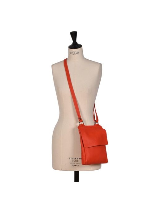 Owen Barry Red Leather Crossbody Bag Paprika Flora