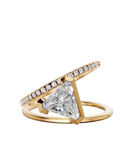 Aya Fine Jewelry Metallic 0.90 Ct Trillion Cut Lab Grown Diamond Ring