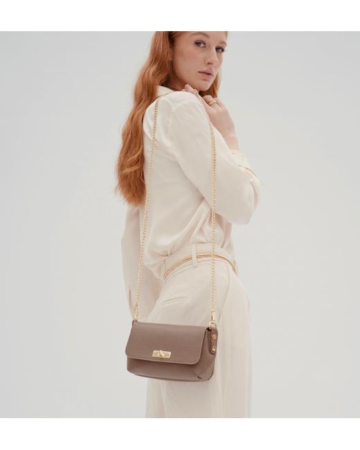 Apatchy London Brown Neutrals The Maisie Mini Mink Leather Bag
