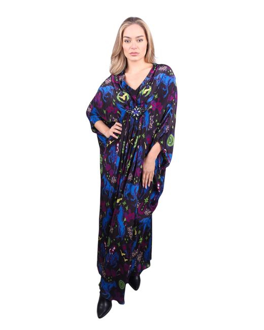 Any Old Iron Blue Multicolored Cowgirls Are Forever Beaded Dress