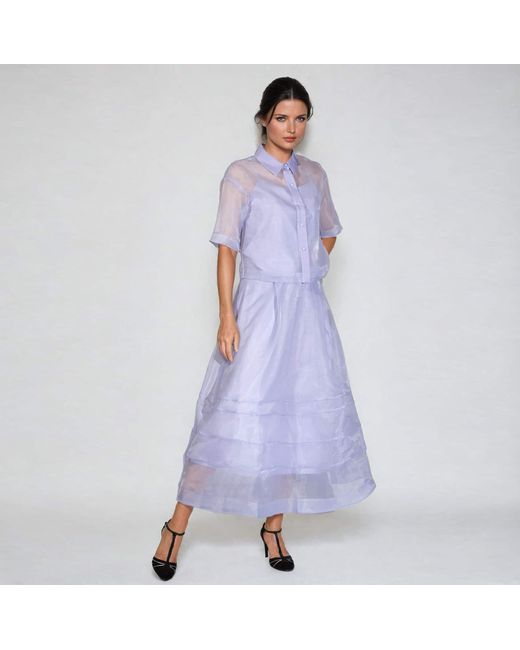Smart and Joy Purple Organza Blouse