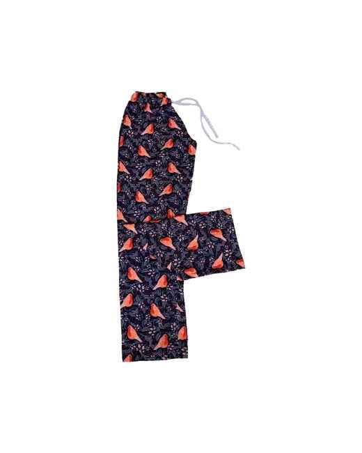 Lula-Ru Blue Ceri's Robin Print Pj Set