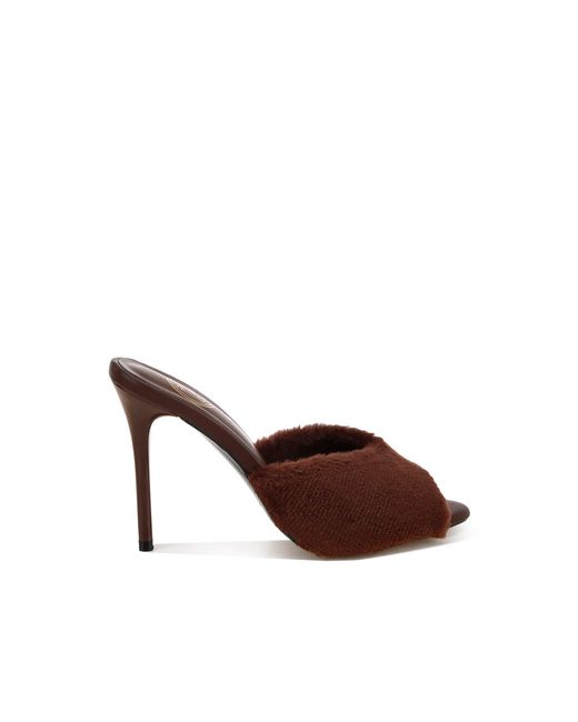 Rag & Co Brown Lantana Furry Sleek Stiletto Heels