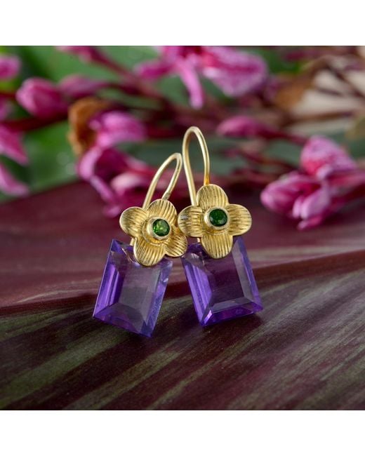 Emma Chapman Jewels Purple Clara Amethyst Gemstone Earrings