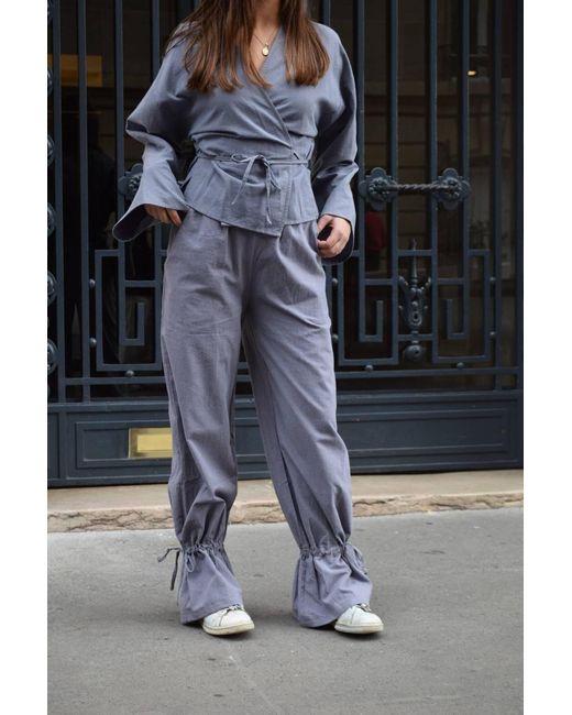 Mind Traveler Purple Gingham Balloon Alea Trousers