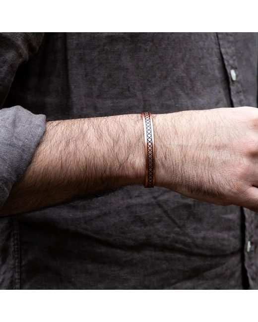 Harbour Uk Pink Eir Viking Solid Copper Cuff for men