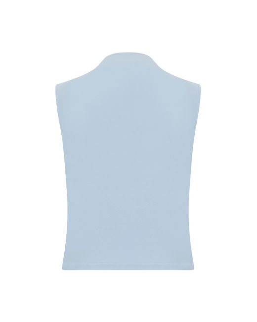 Maan Istanbul Blue Turtleneck Crop Top