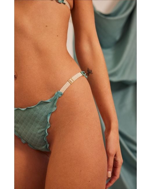 SAETA Paris Blue Silk Tanga Brief