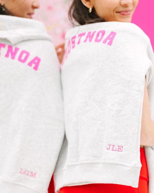 augustnoa White Jenna Palek Crew Neck