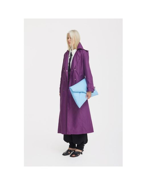 Julia Allert Purple Belted Classic Longline Trench Coat