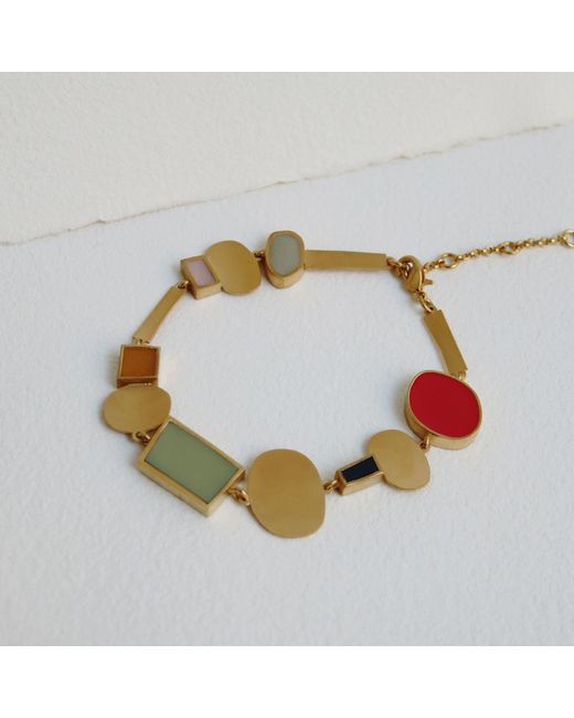 Joidart Metallic Golden Bracelet Collage Multicolored