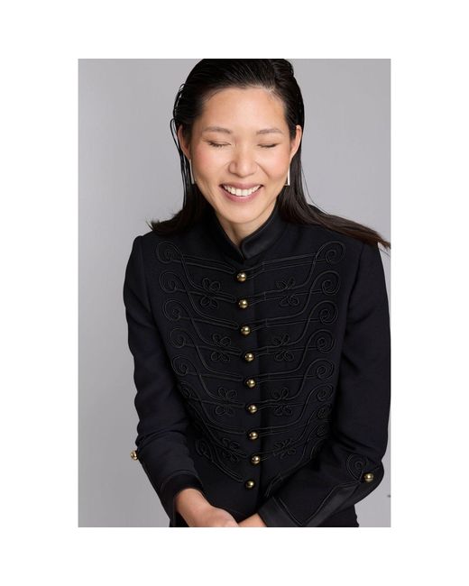 The Extreme Collection Black Military Blazer With Embroidery