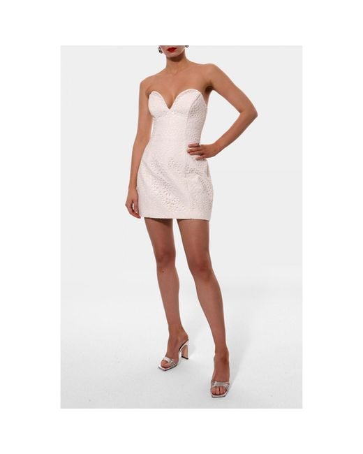 AGGI by HALEWSKI White Azalia Off Lace Embroidered Mini Dress