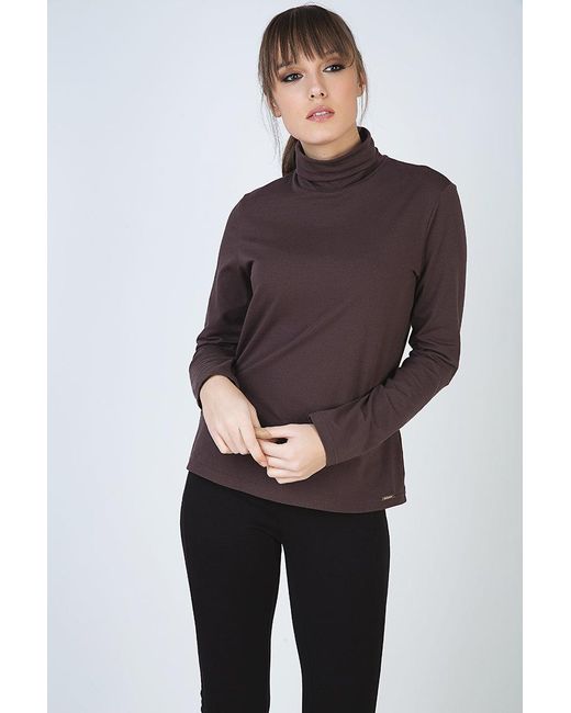 Conquista Black Long Sleeve Polo Neck Jumper
