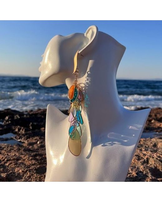 Sibylla Delphica Blue Vitreaux Glass Earrings