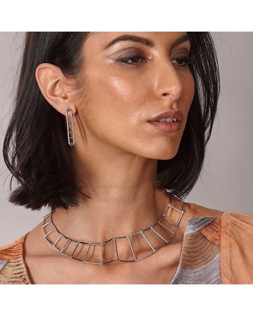 Lucy Quartermaine White Egyptian Tomb Earrings