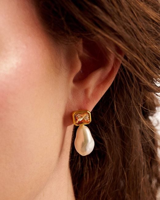 Kybele Studio Metallic Bloom Drop Earrings