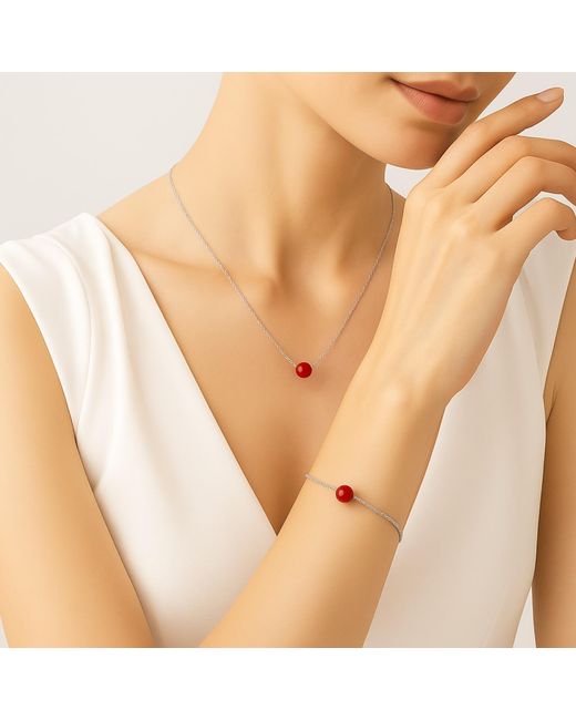 Unaloe White Sterling Coral Sphere Venetian Chain Bracelet For – Elegant Jewelry