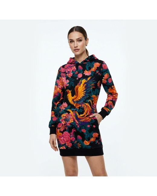 Aloha From Deer Multicolor Phoenix Garden Oversize Hoodie Dress
