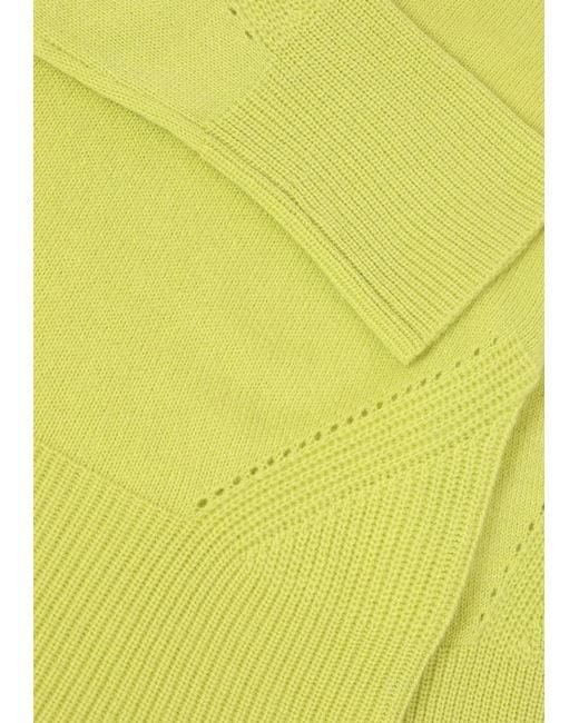 Loop Cashmere Yellow Ribbed Detail Lofty Crew Sweatshirt