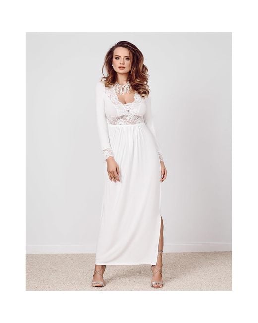 Oh!Zuza White Long Nightdress With Lace Details