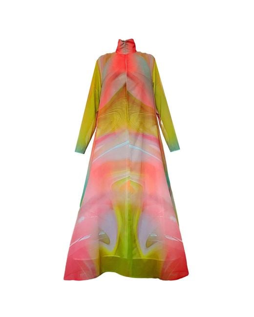 Maxjenny Yellow A-Shaped Maxi Dress