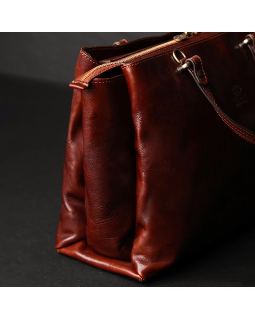Time Resistance Brown Leather Tote Bag Shoulder Bag For – The Scarlet Letter