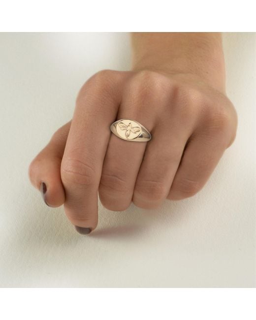 The Jewellery Store London Metallic Bee Signet Ring