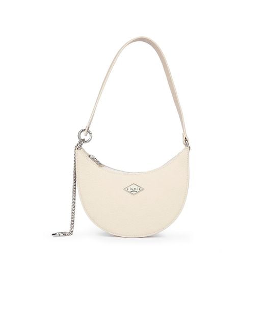 Ilvi White Neutrals Sindire Cream Floater Leather Shoulder Bag