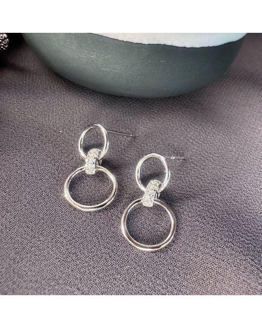 Clemence Wren Metallic Circle Drop Earrings