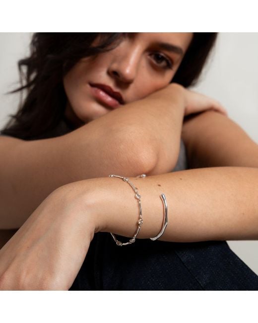 Dower & Hall White Sapphire Dewdrops Link Bracelet