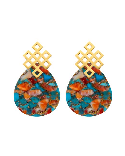 Lavani Jewels Blue Endless Knot Earrings