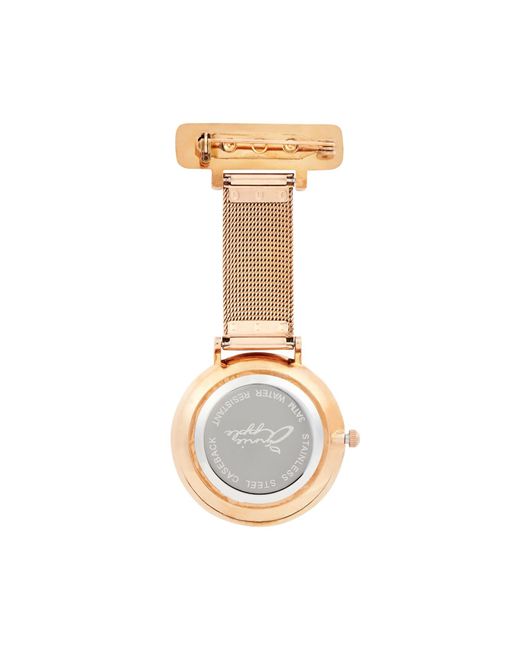 Bermuda Watch Company Metallic Annie Apple Mesh Nurse Fob Watch