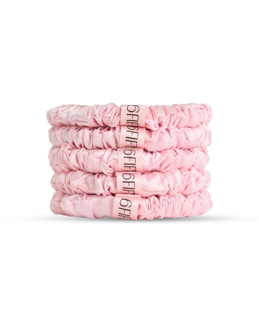 6Fiftytwo® Pink Neutrals Pure Mulberry Slim Silk Scrunchies