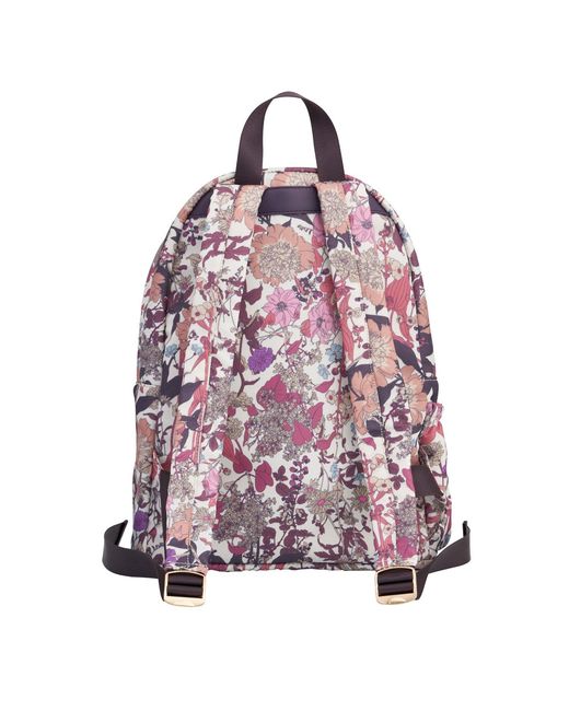 Fable England Pink Floral Print Recycled Polyester Backpack