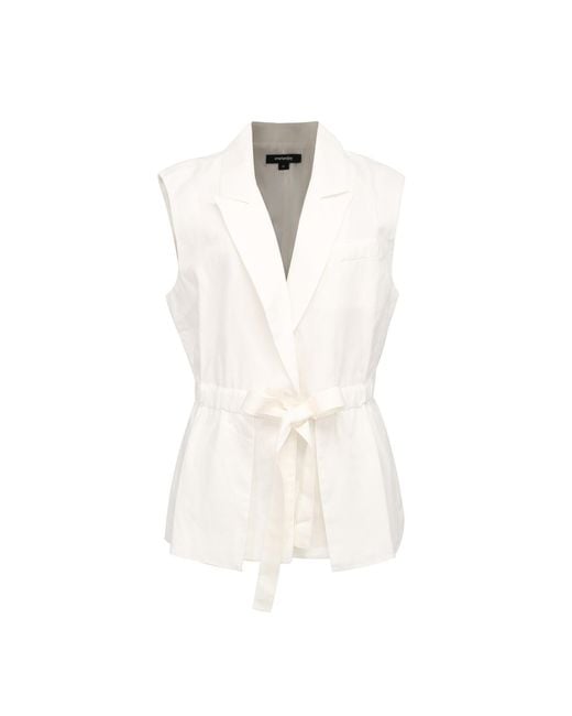Smart and Joy White Waistcoat With Drawstring