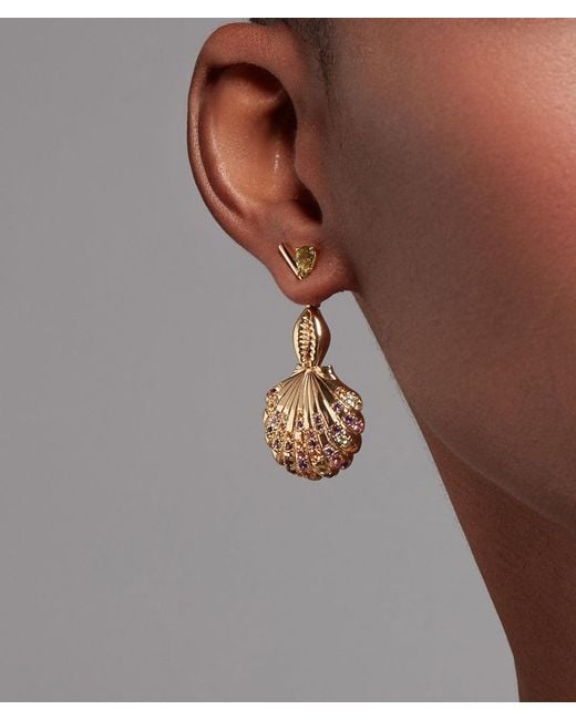 Onia Green Peridot Bar Studs