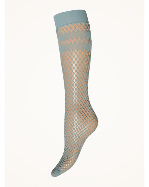 Net Lines Knee-Highs, Femme, , Taille Wolford en coloris White