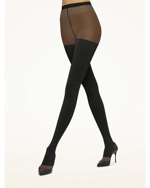 Shiny Sheer Tights, Femme, /Pewter, Taille Wolford en coloris Black