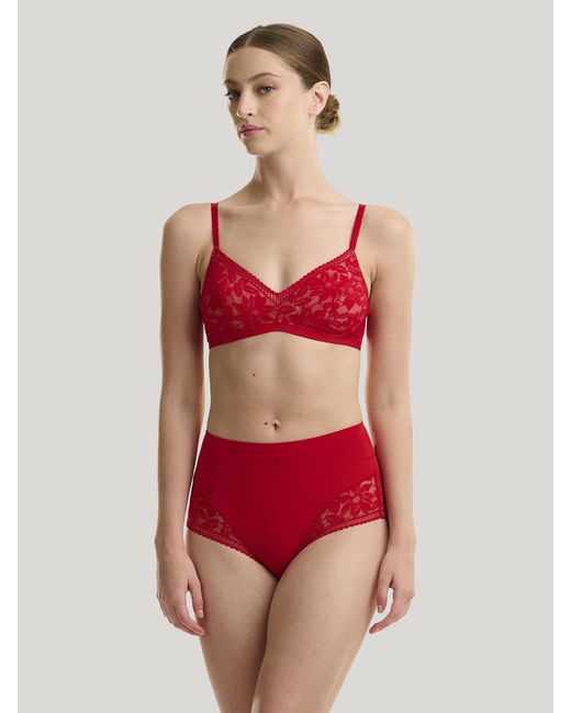 Lace Brief, Femme, Glow, Taille Wolford en coloris Red